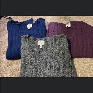 3 V Neck crew sweaters by St John’s size medium